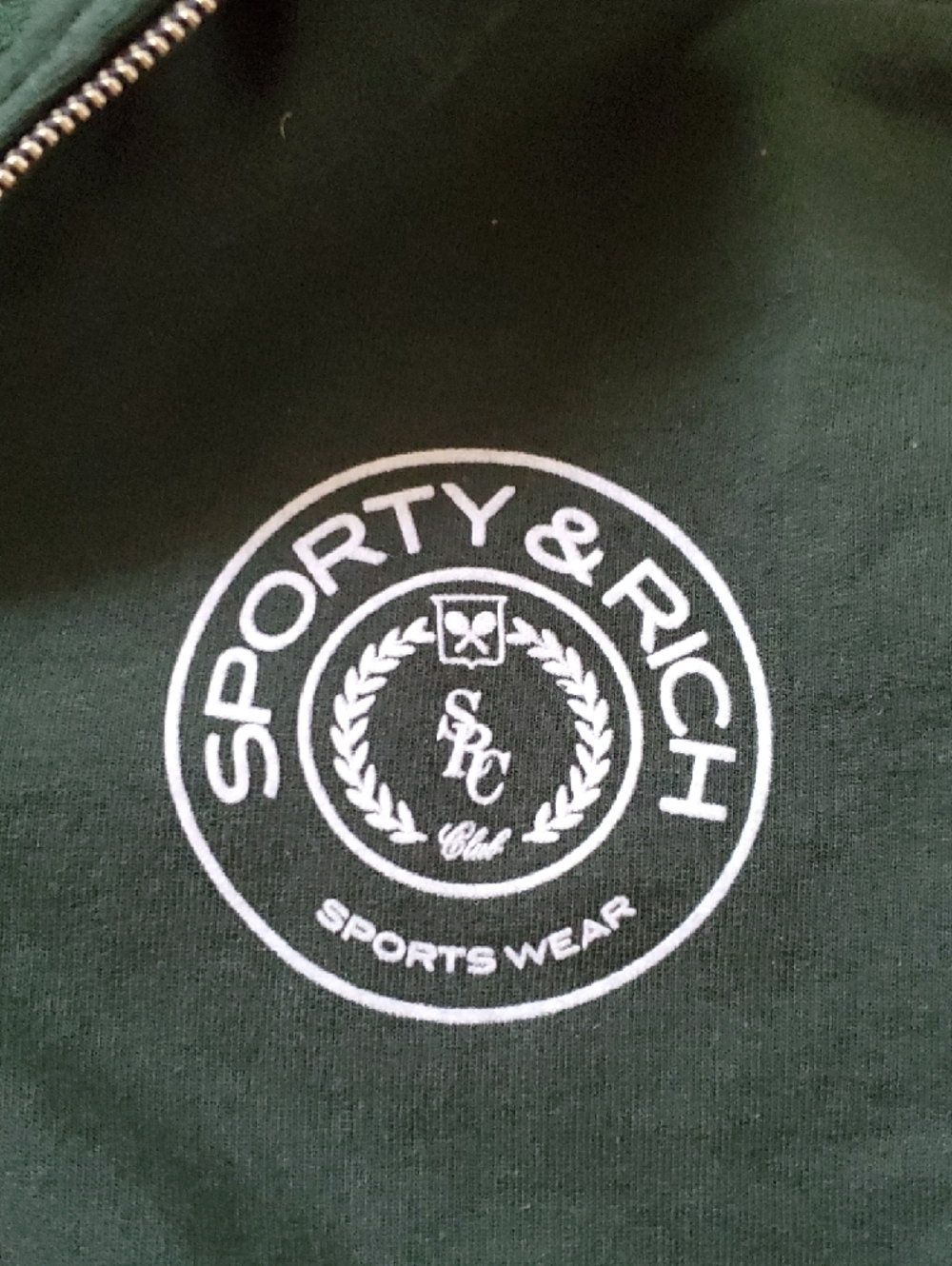 Sporty & Rich Forest Green Quarter-Zip Pullover - Picture 4 of 7